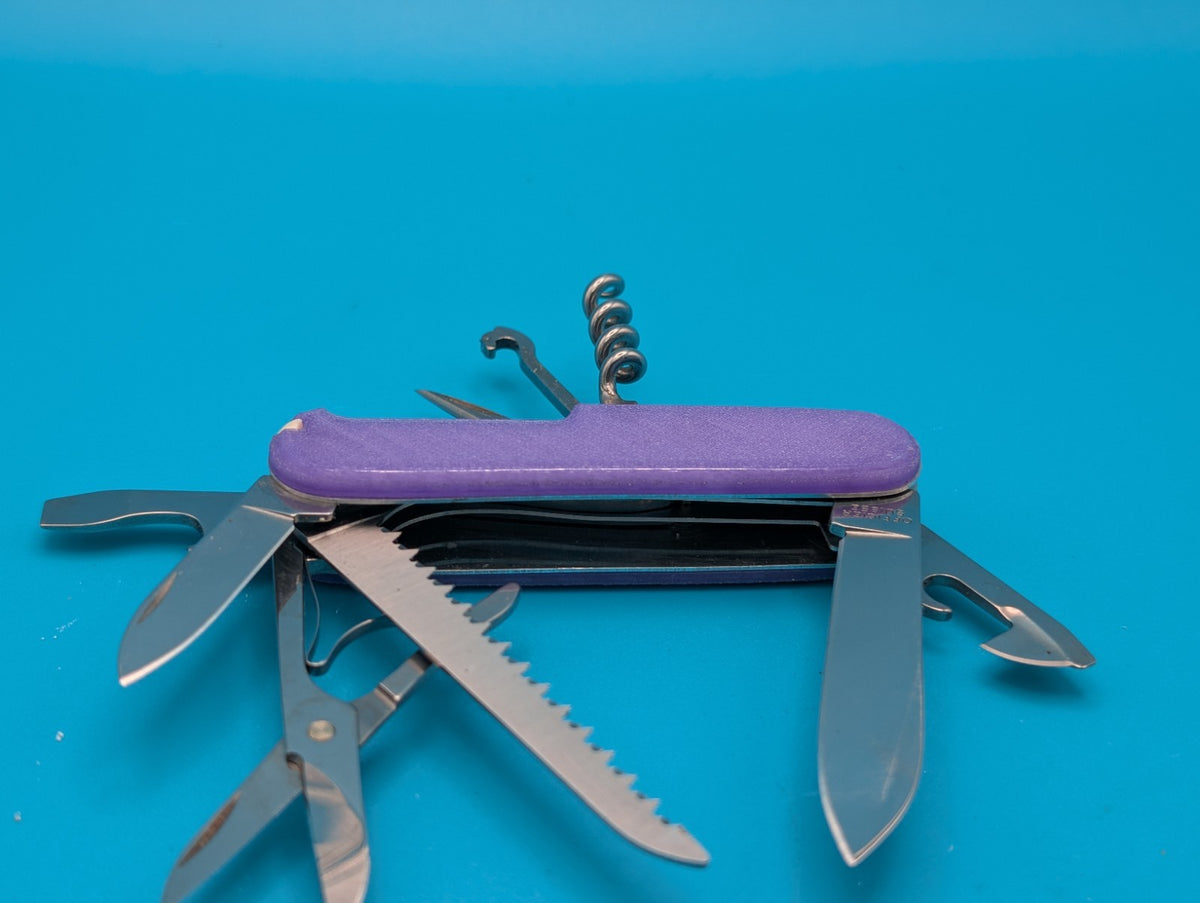 Victorinox Huntsman Electric Purple Glow in the Dark Swiss Army Knife, 91mm