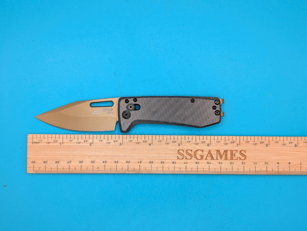 SOG Ultra Folding Knife 2⅞" Gold TiNi CPM S35VN Steel Blade Carbon Fiber Handle