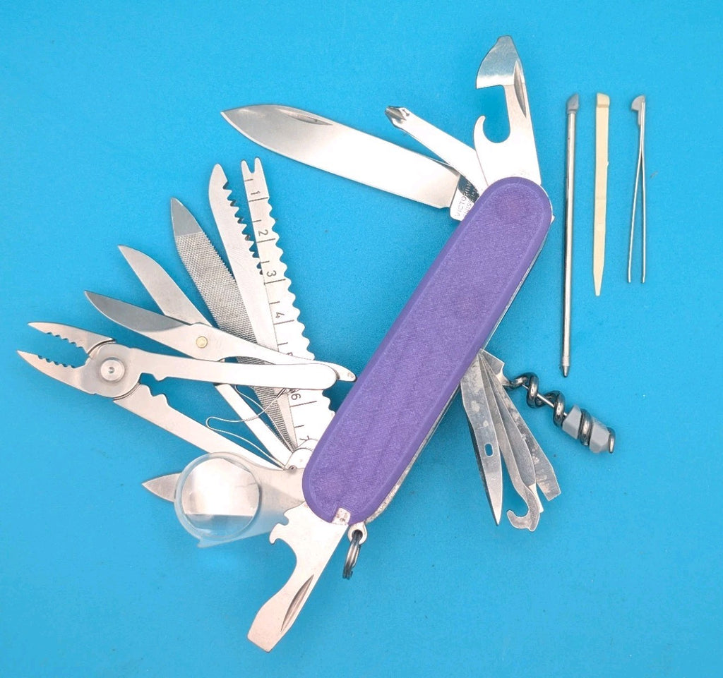 Custom Victorinox SwissChamp Electric Purple Glow in the Dark Knife Multi-Tool!