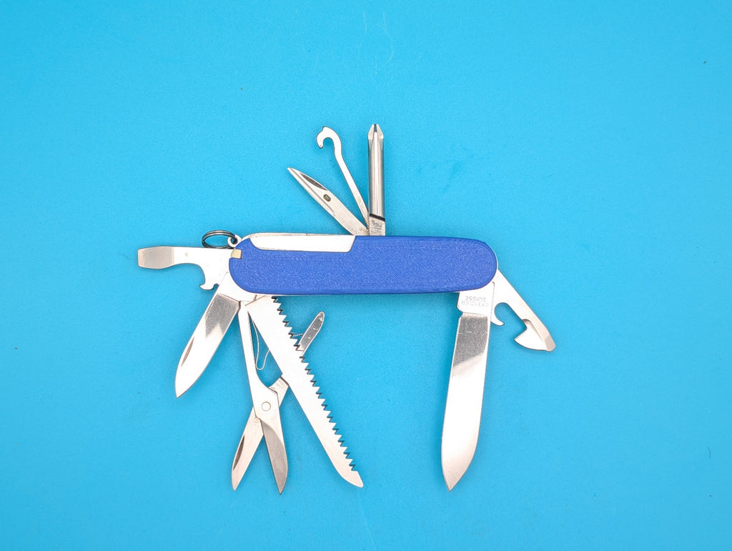 Custom Victorinox Fieldmaster Red & Blue Swiss Army Knife Multi Tool!