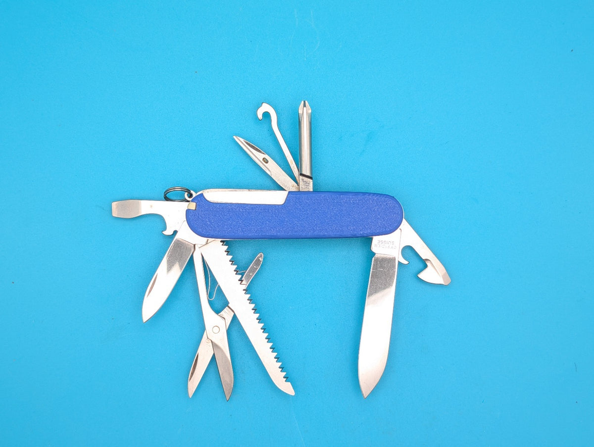Custom Victorinox Fieldmaster Red & Blue Swiss Army Knife Multi Tool!