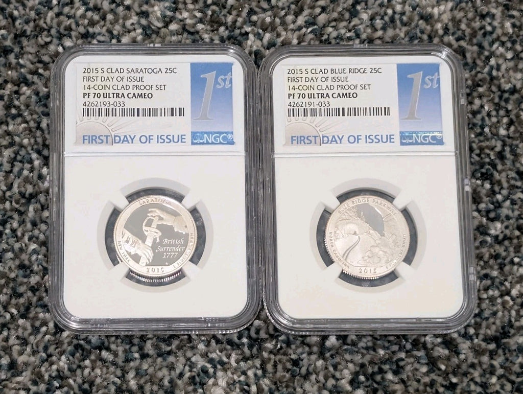 2015 NGC PF 70 ULTRA CAMEO,  Complete 14 COIN CLAD SET, FIRST DAY OF ISSUE!!!