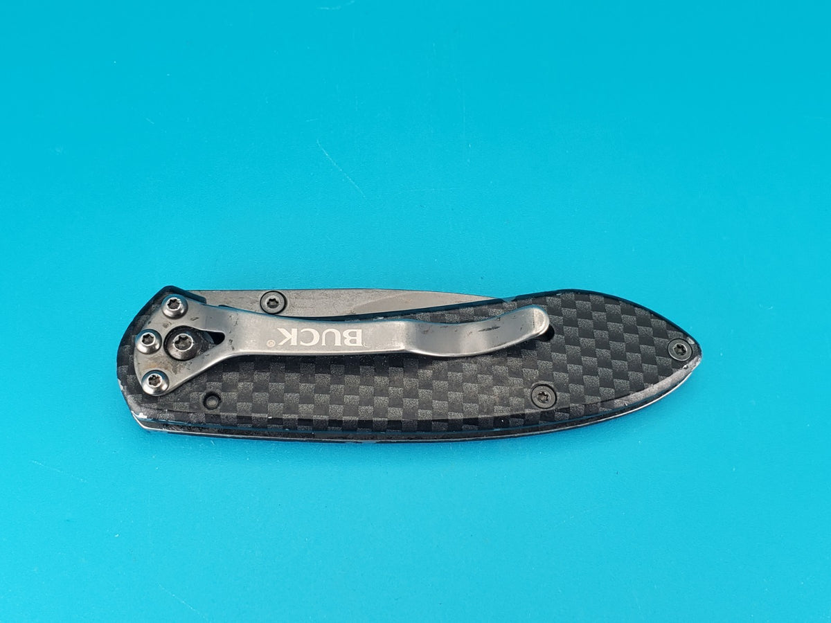 Buck Knives 327 Nobleman Carbon Fiber Folding Pocket Knife!