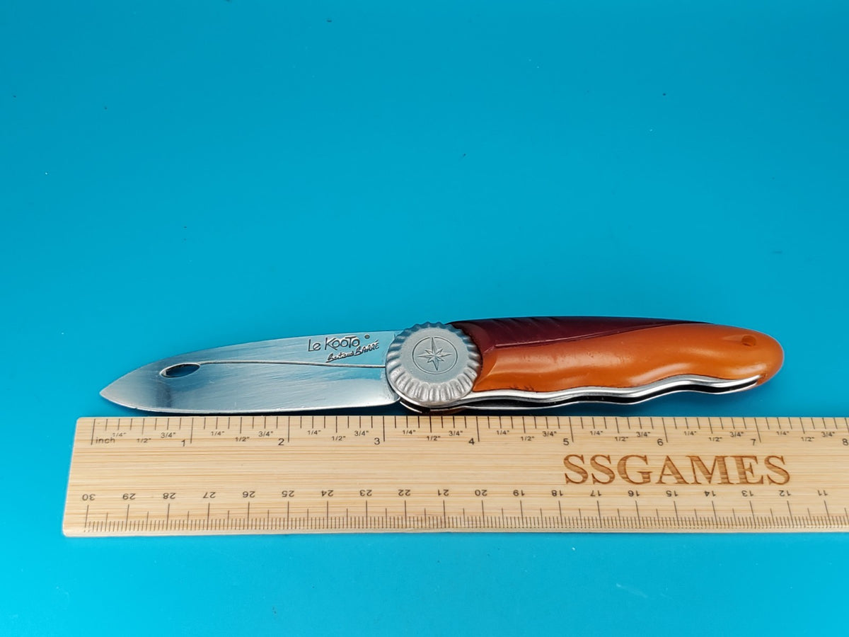 RARE FLORINOX FRANCE LE KOOTO DESIGN BY BARRE WHEEL OPENER LINERLOCK KNIFE!