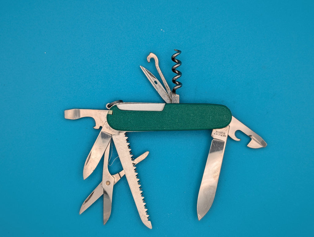 Custom Victorinox Huntsman Green & Black Swiss Army Knife Multi Tool!