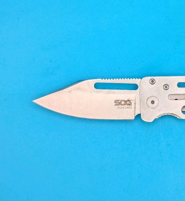 SOG Cash Card Frame Lock Knife Stainless Steel Money Clip!