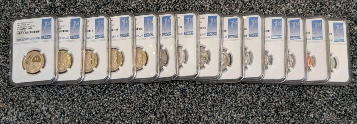 2015 NGC PF 70 ULTRA CAMEO,  Complete 14 COIN CLAD SET, FIRST DAY OF ISSUE!!!