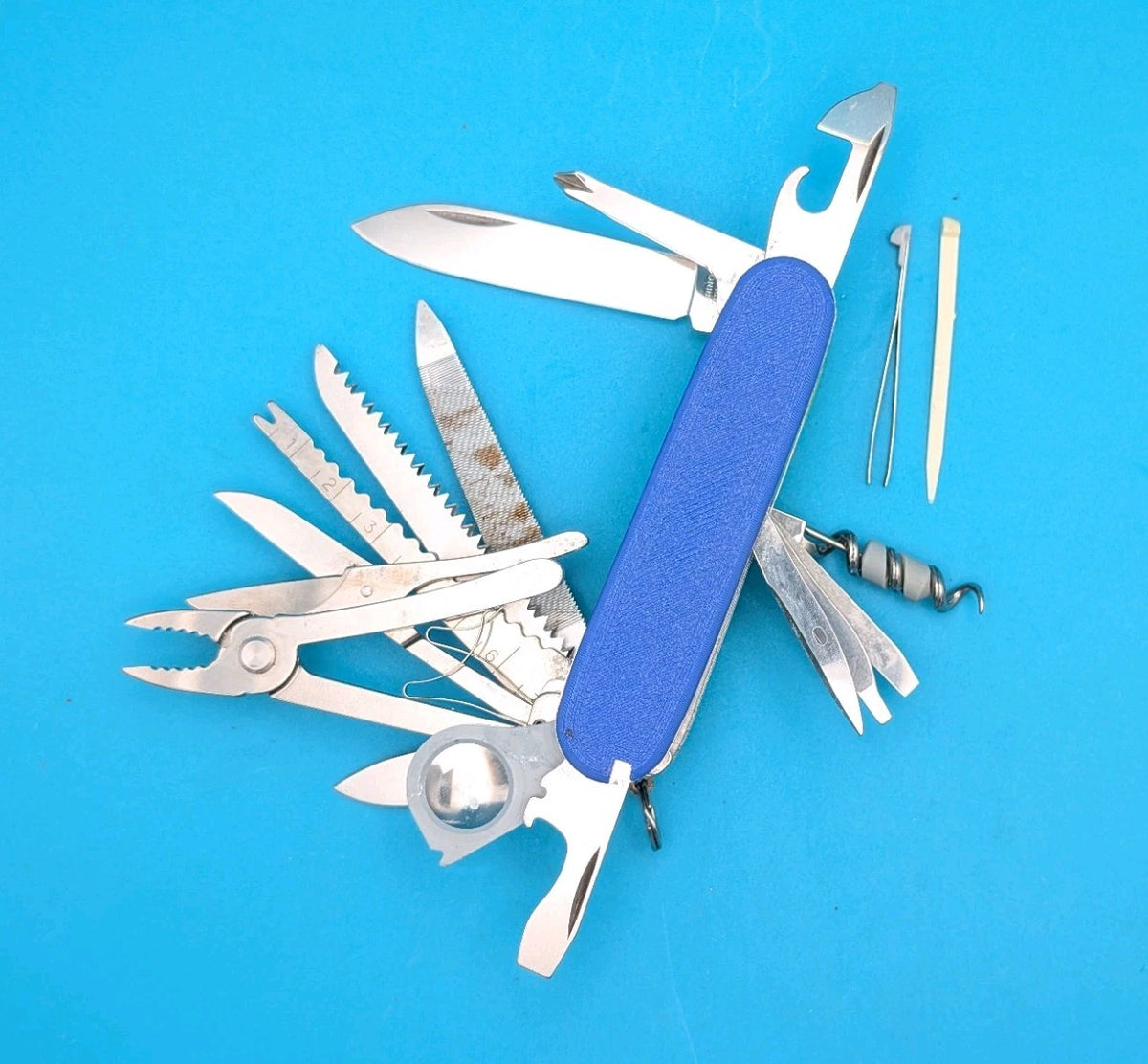 Custom Victorinox SwissChamp Blue & Green Swiss Army Knife Multi-Tool!