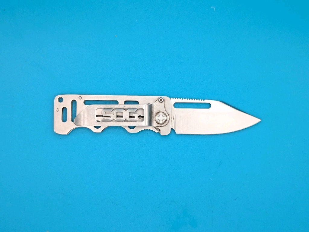SOG Cash Card Frame Lock Knife Stainless Steel Money Clip!