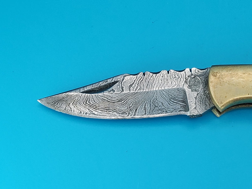 Smoky Mountain Blade Hand Forged Damascus Steel Plain Edge Folding Pocket Knife!