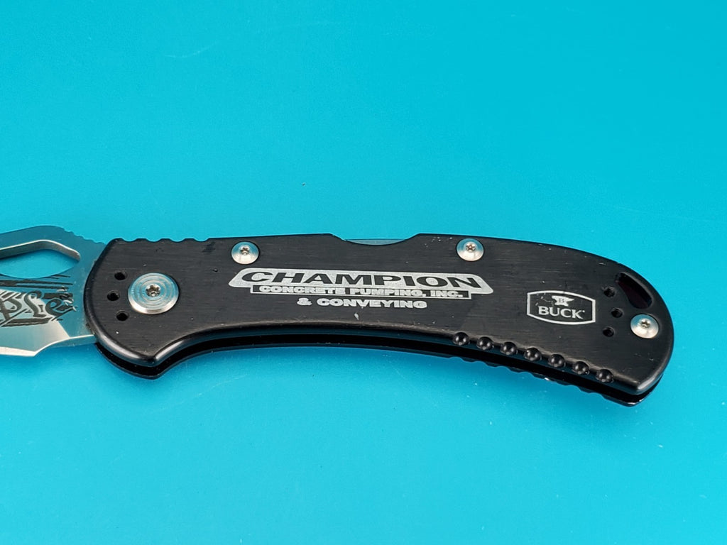 Custom Buck 722 Spitfire Plain Edge Pocket Knife! *WE THE PEOPLE / CHAMPION*