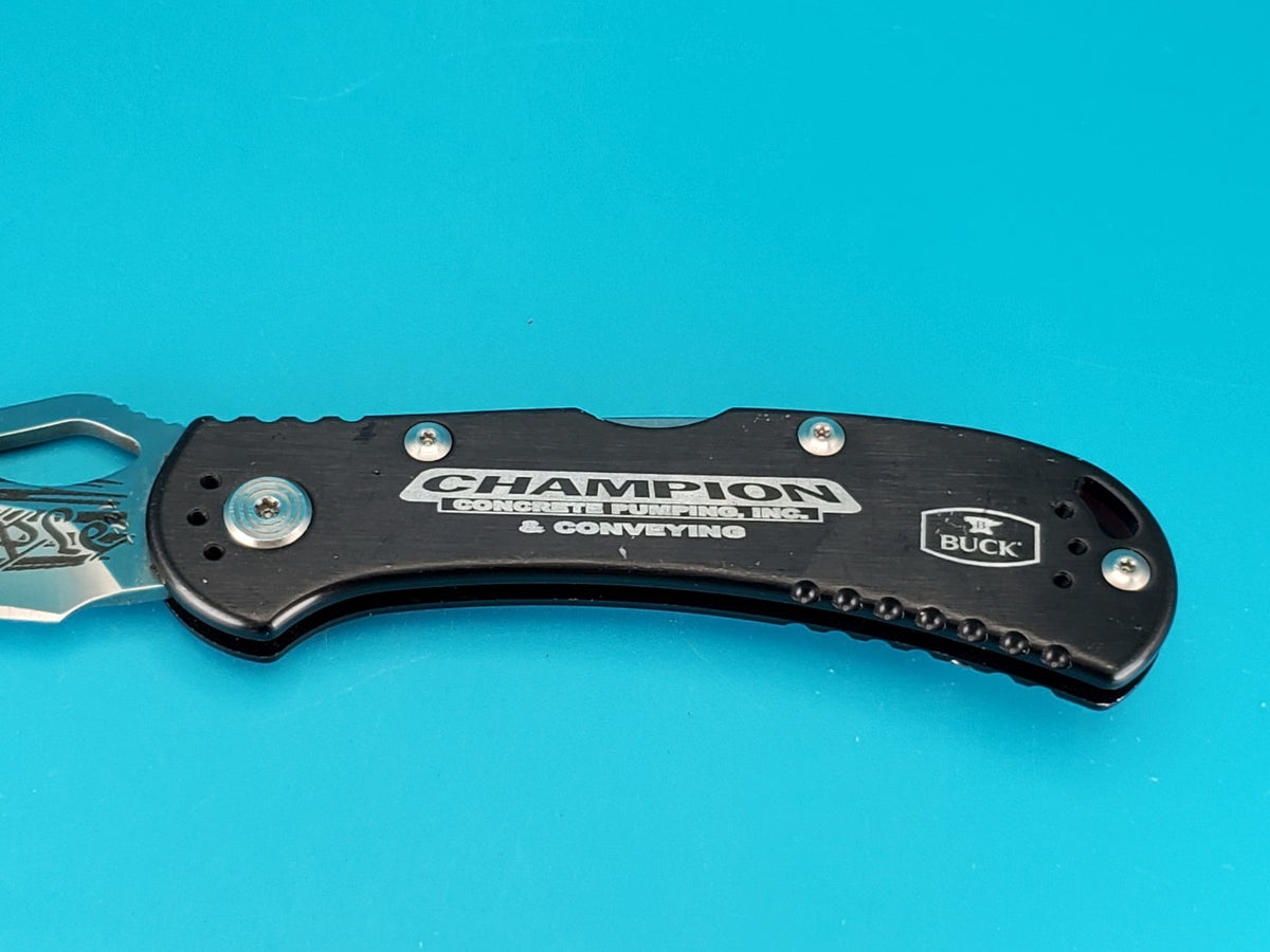 Custom Buck 722 Spitfire Plain Edge Pocket Knife! *WE THE PEOPLE / CHAMPION*