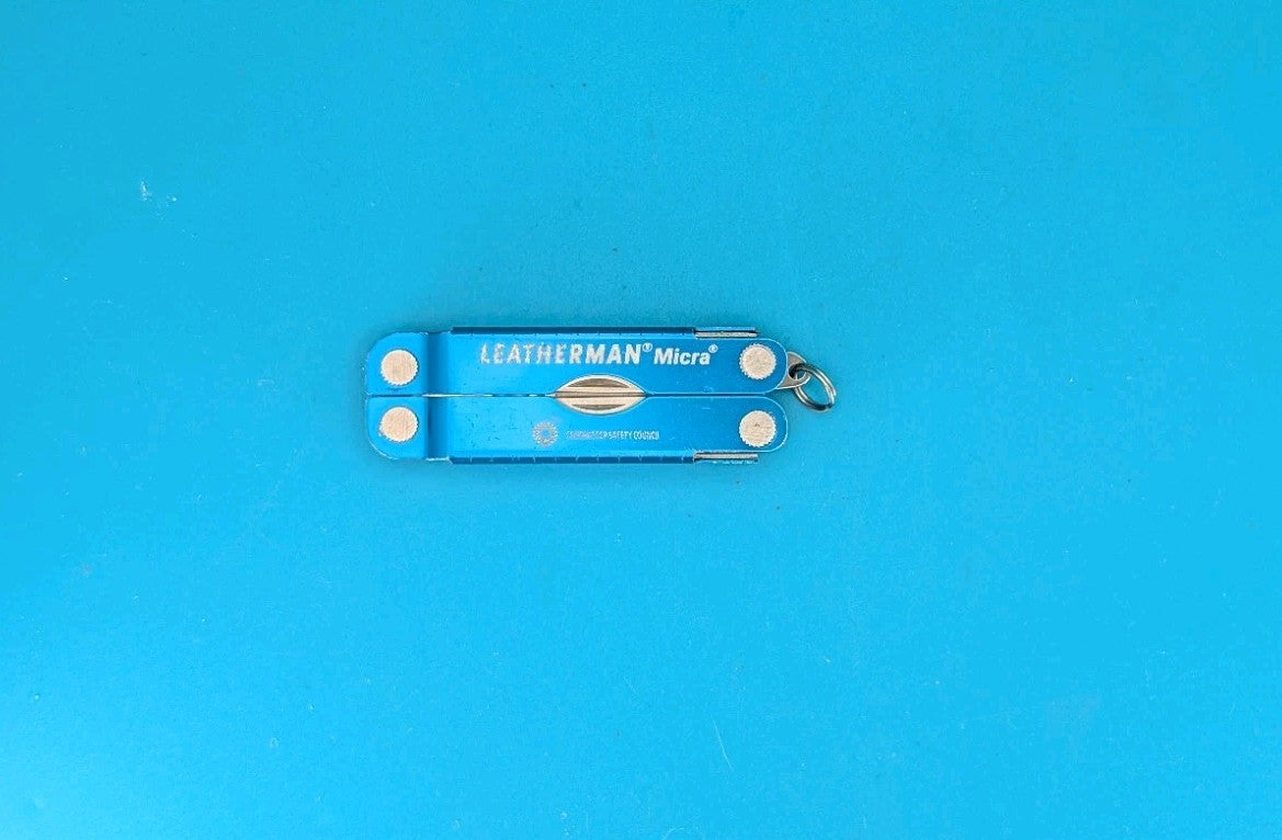 Leatherman Micra Multi-Tool, Knife, Scissors, Key Ring, Blue! *BP SAFETY*