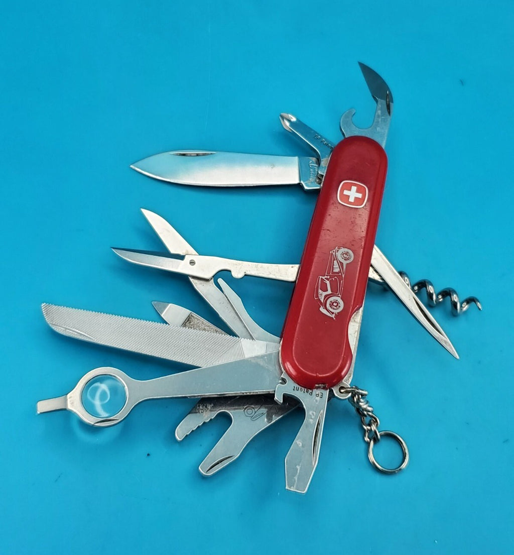 Vintage Wenger Motorist Red Swiss Army Knife Multi Tool!