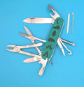 CUSTOM VICTORINOX DELUXE TINKER GREEN & BLACK SWISS ARMY KNIFE MULTI TOOL!