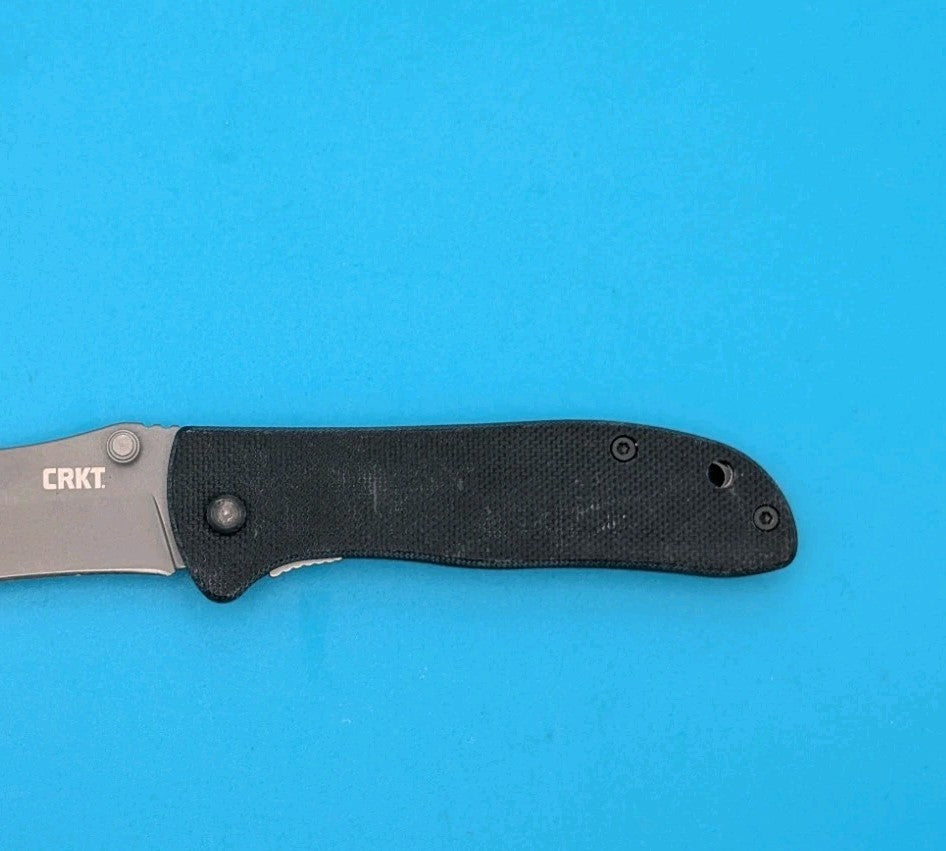 CRKT 6450K Drifter Folding Pocket Knife Plain Edge Frame Lock Black!