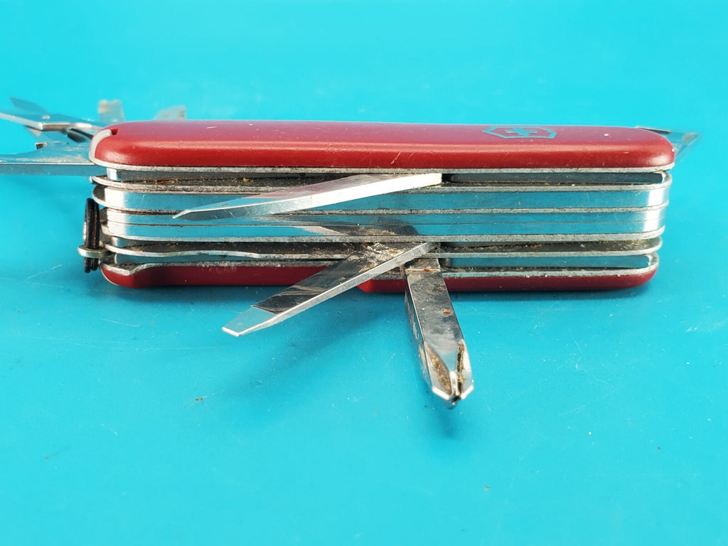 Vintage Victorinox Red Fisherman Plus Swiss Army Knife Multi Tool! RARE!