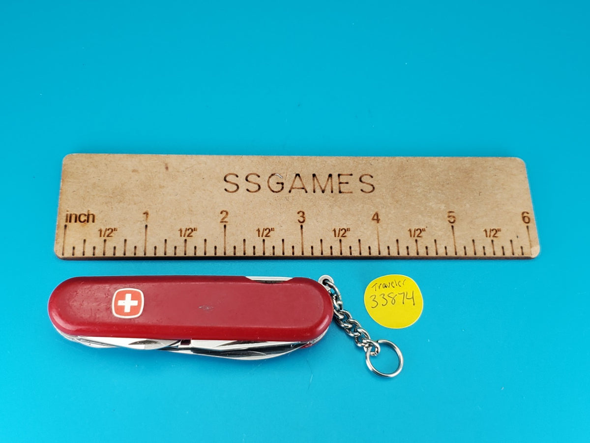 Wenger Serrated Traveler Red Swiss Army Knife Multi Tool!
