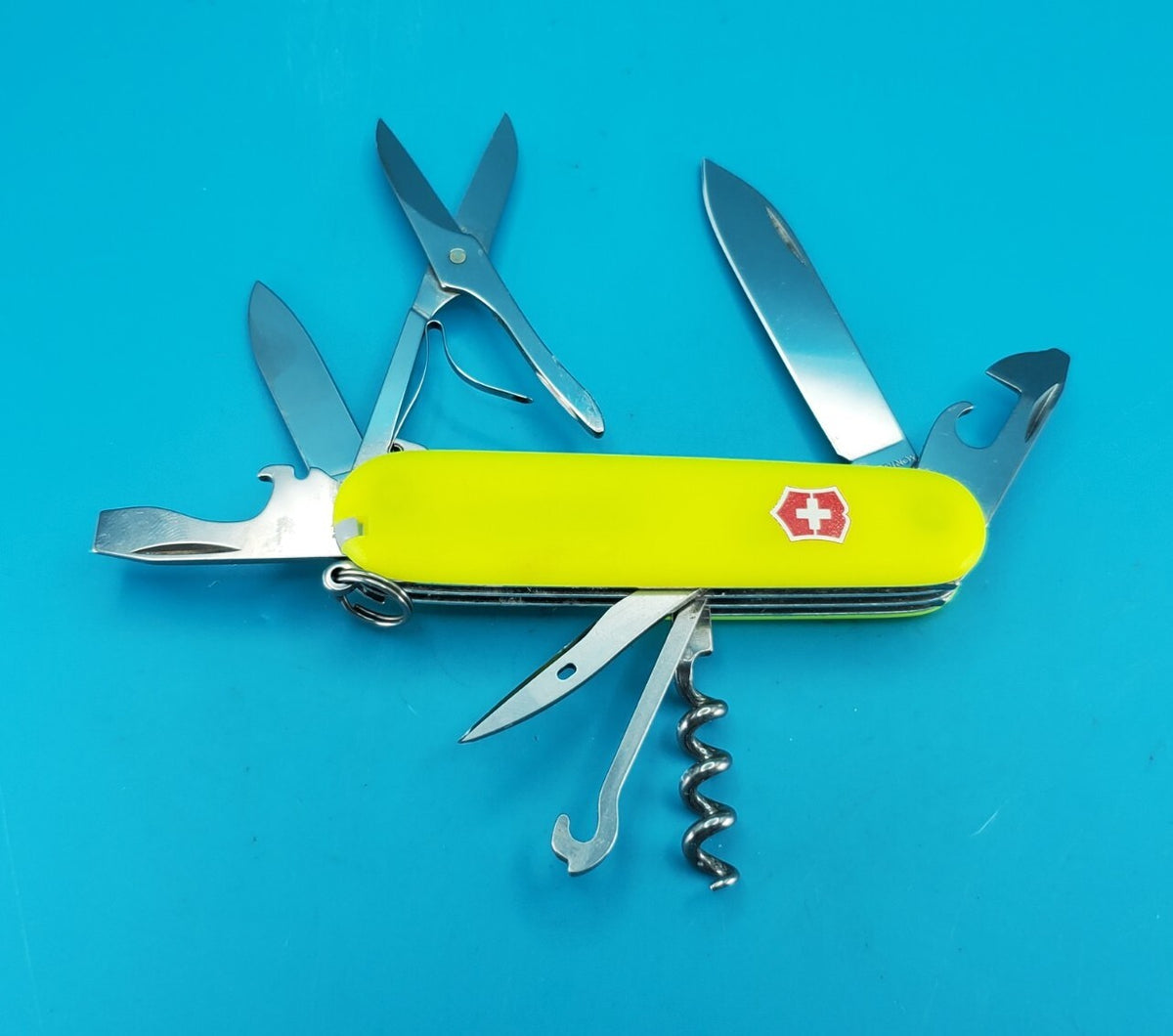 Victorinox Climber Stayglow Swiss Army Knife Multi Tool! *CHIPPED BACK SCALE*