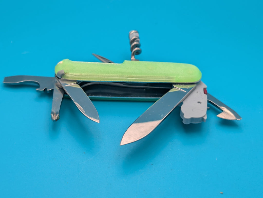 Victorinox Spartan Lite Plus Firefly Green Glow Swiss Army Knife Multi Tool!