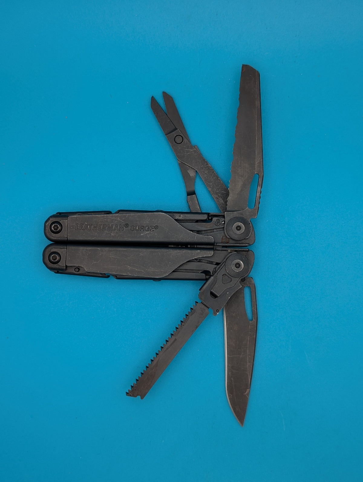Leatherman Surge Heavy Duty Multi-Tool! GOOD WORKING CONDITION! BLACK OXIDE!