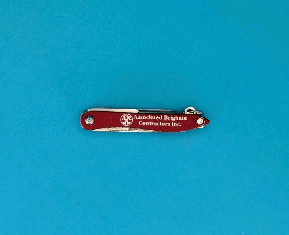 Vintage Original Leatherman Style Red Knife Scissors Multi Tool!