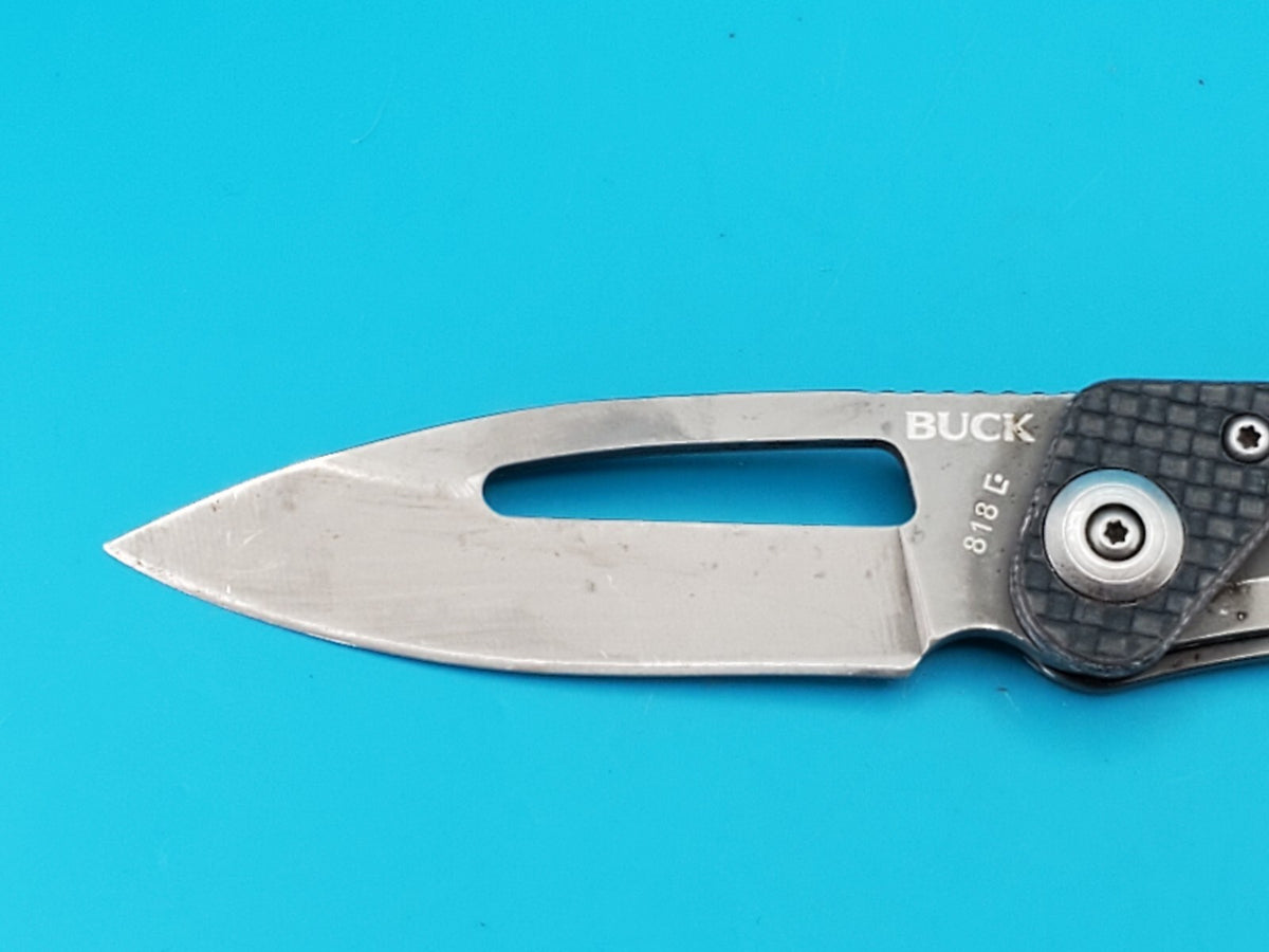 Buck 818 Apex Carbon Fiber Handle Folding Pocket Knife! RARE!