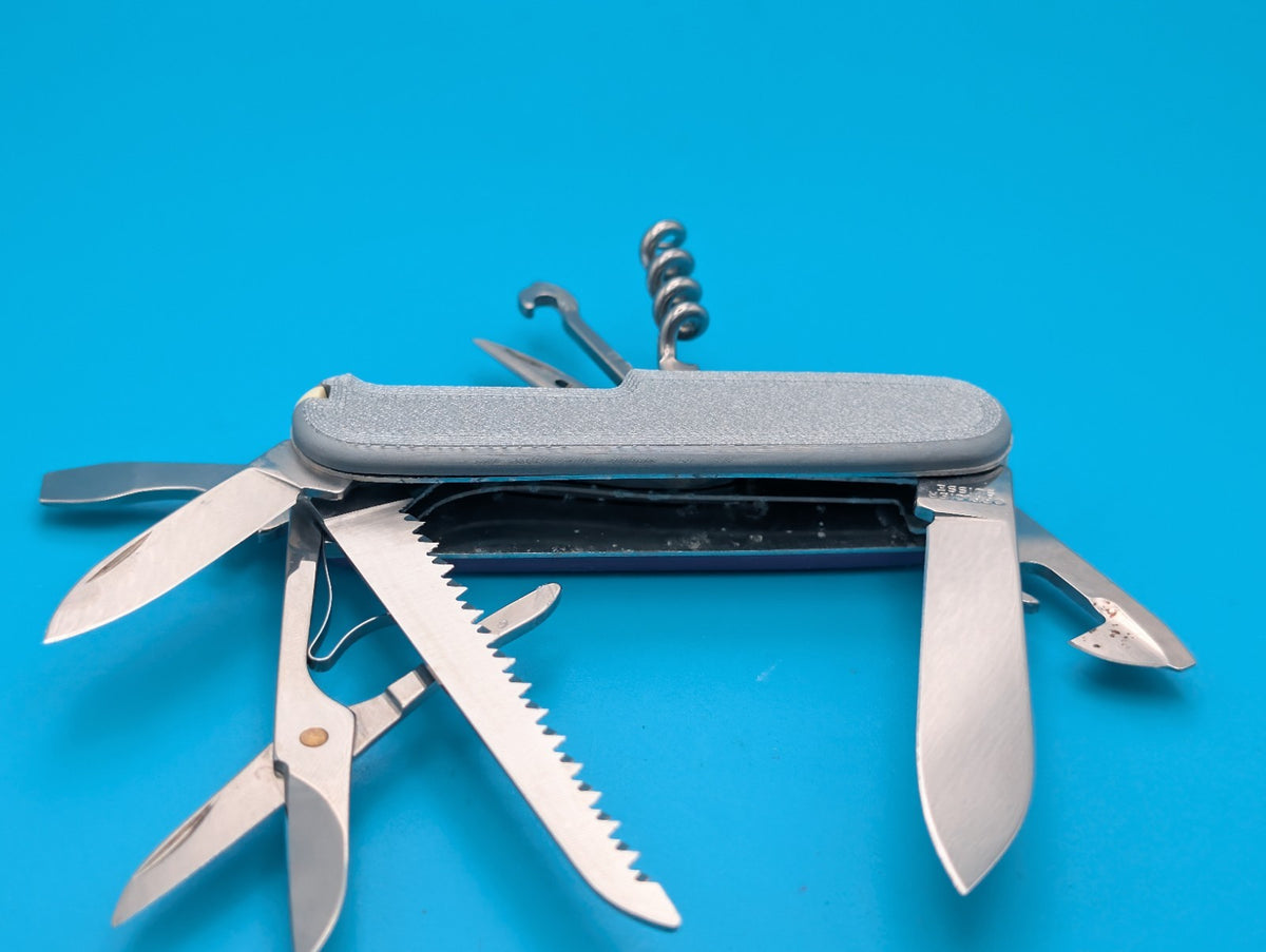Custom Victorinox Huntsman Silver & Purple Swiss Army Knife Multi Tool!