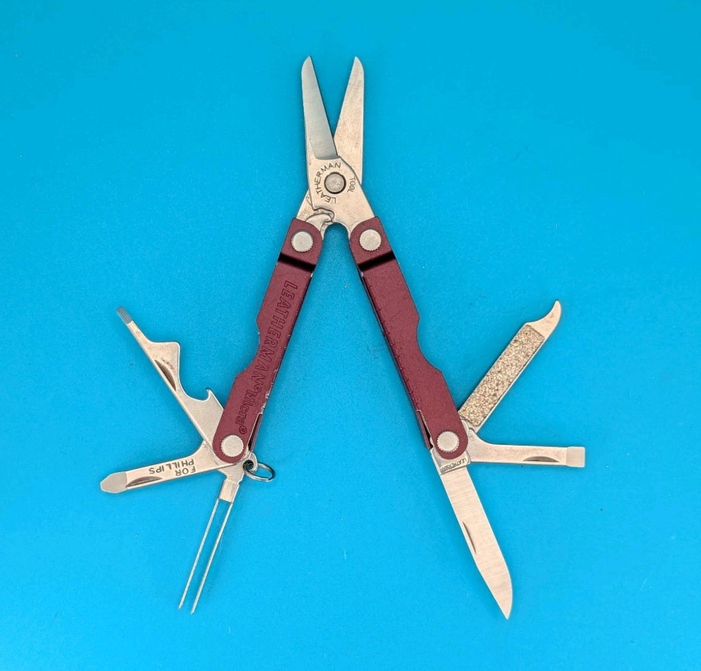 Leatherman Micra Multi-Tool, Knife, Scissors, Key Ring, Cherry Red!