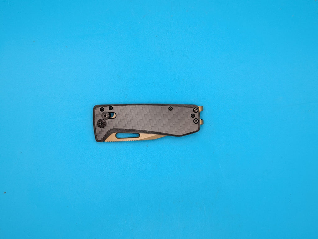 SOG Ultra Folding Knife 2⅞" Gold TiNi CPM S35VN Steel Blade Carbon Fiber Handle