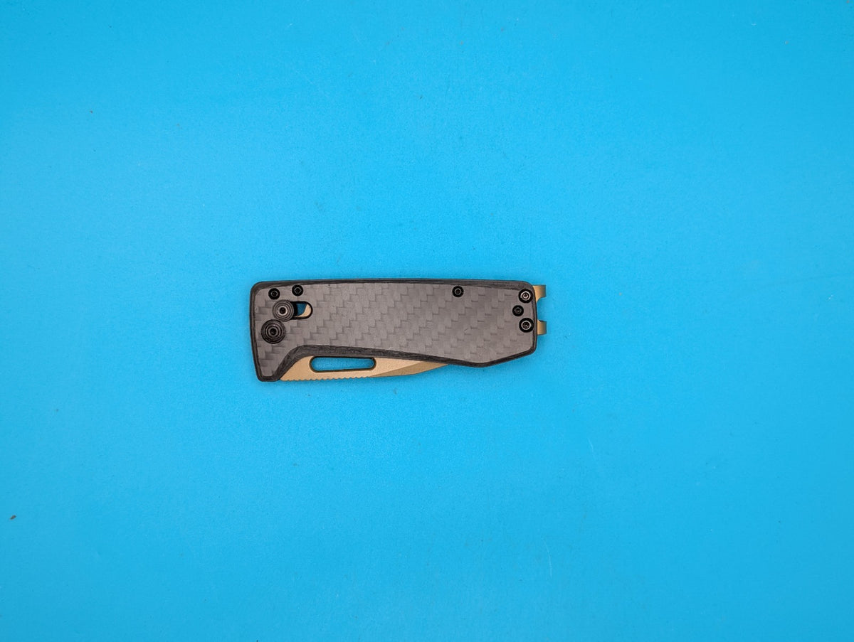 SOG Ultra Folding Knife 2⅞" Gold TiNi CPM S35VN Steel Blade Carbon Fiber Handle