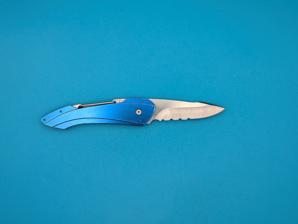 Buck USA 436 Short Revolution Blue Carabiner Folding Knife  - Discontinued