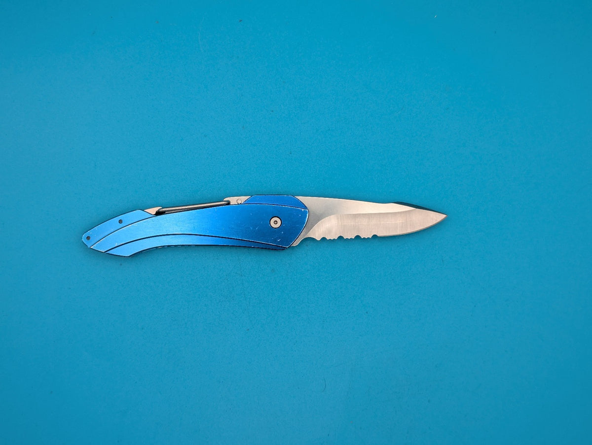 Buck USA 436 Short Revolution Blue Carabiner Folding Knife  - Discontinued
