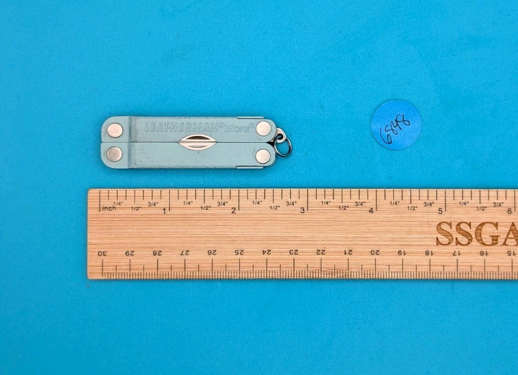 Leatherman Micra Multi-Tool, Knife, Scissors, Key Ring,  Light Blue!