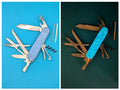 Custom Victorinox Huntsman Firefly Blue Glow in the Dark Swiss Army Knife! 91mm