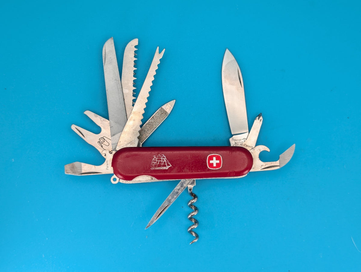 Vintage Wenger Seafarer Red Swiss Army Knife Multi Tool! 85mm