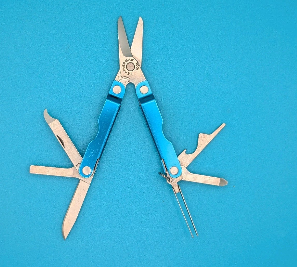 Leatherman Micra Multi-Tool, Knife, Scissors, Key Ring, Blue! *GOOGLE CLOUD*
