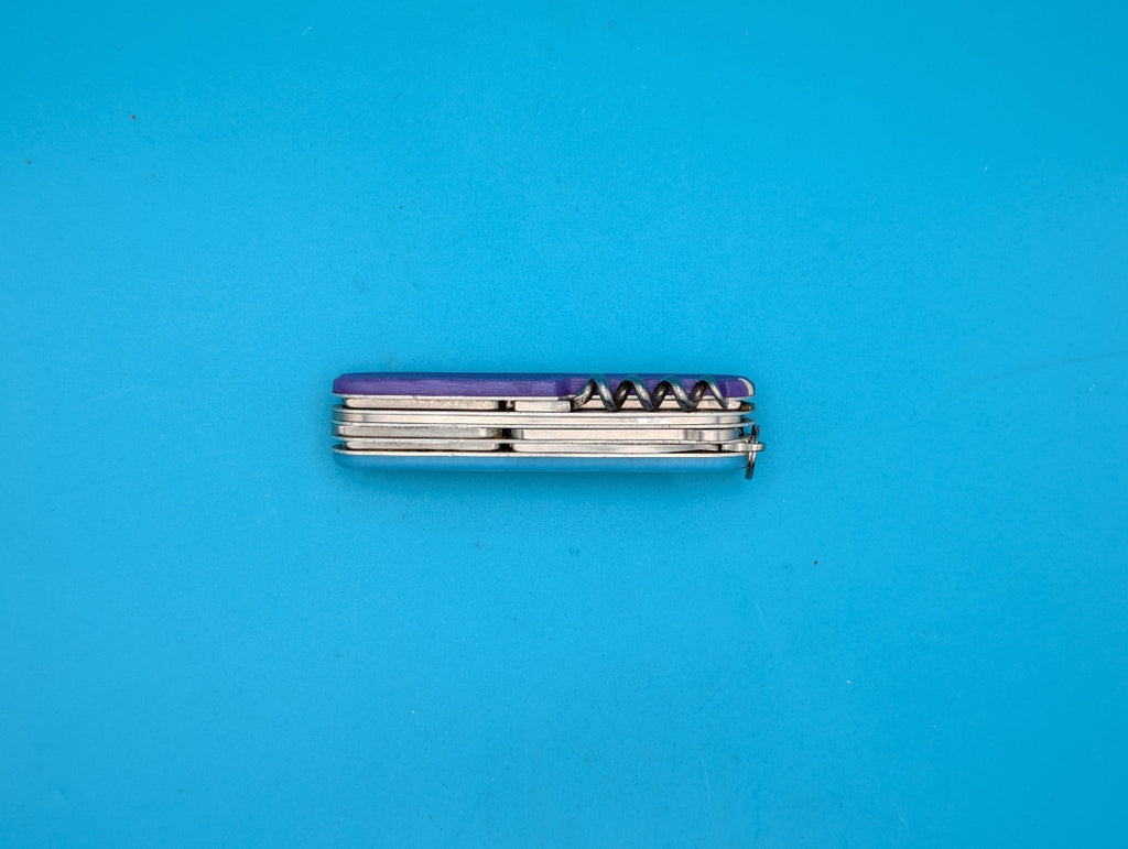Rare Vintage Custom Victorinox Rainier Blue & Purple Swiss Army Knife!