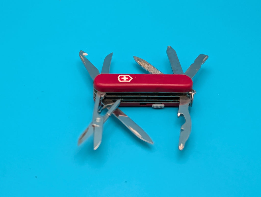 Victorinox Red Midnite Minichamp Red LED + Pen Swiss Army Knife Multi Tool!