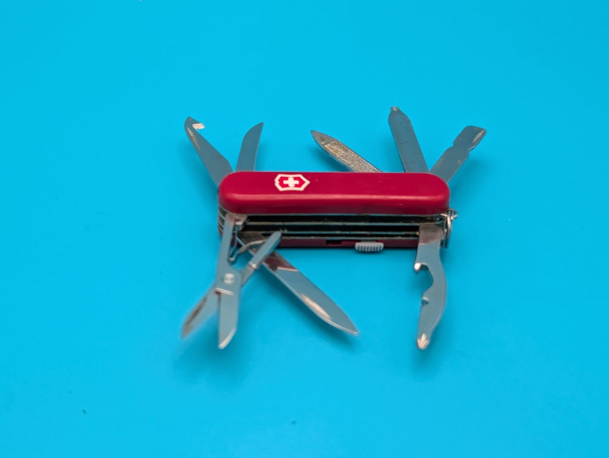 Victorinox Red Midnite Minichamp Red LED + Pen Swiss Army Knife Multi Tool!