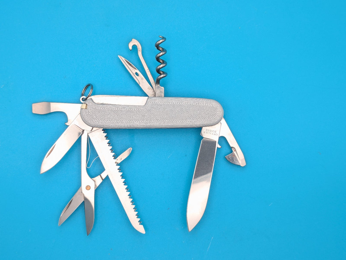 Custom Victorinox Huntsman Silver & Purple Swiss Army Knife Multi Tool!
