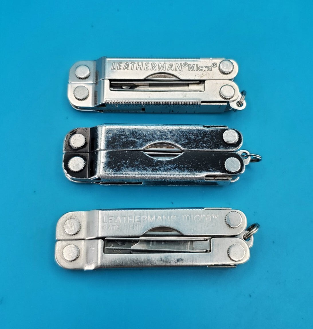 Leatherman Micra Multi-Tool Knife Scissors Key Ring Stainless Steel! LOT OF 3!