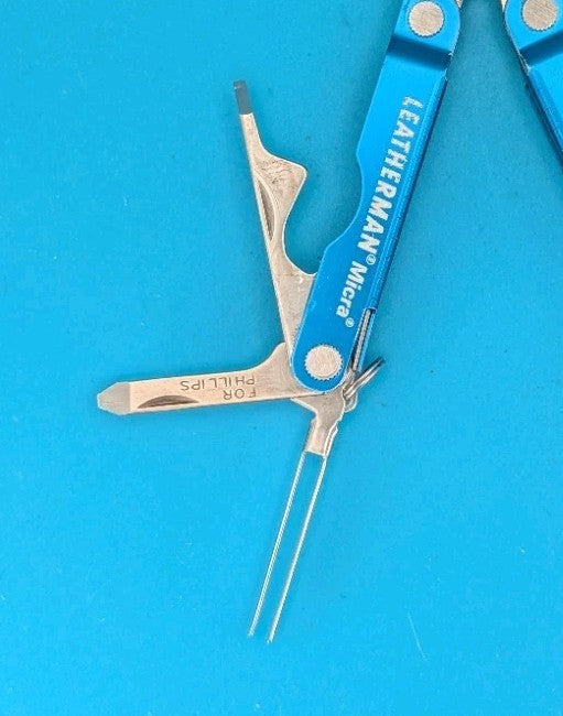Leatherman Micra Multi-Tool, Knife, Scissors, Key Ring, Blue! *BP SAFETY*
