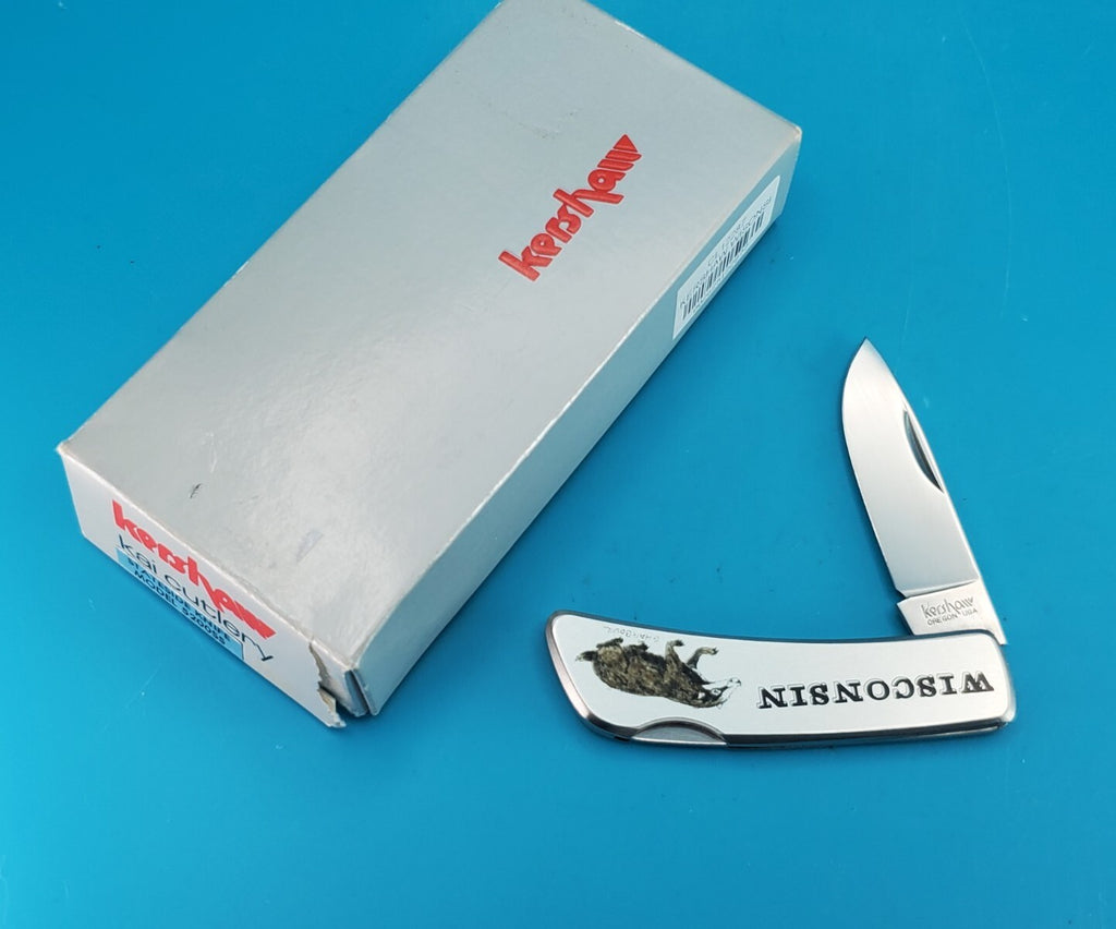 Wisconsin Badger Kershaw  Kai Lockback Folding Knife 5200 Japan ( G. HARBOUR)