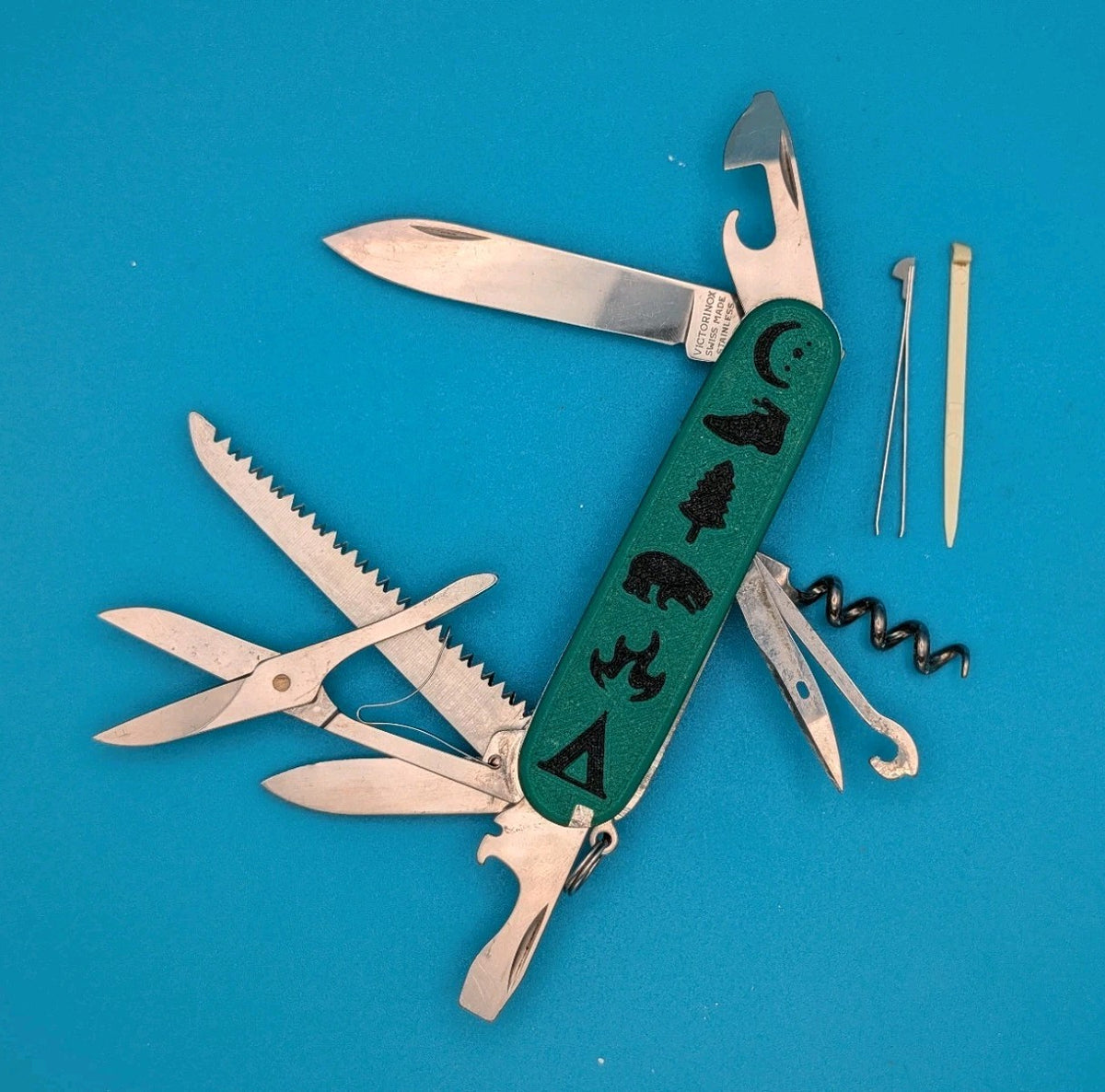 Custom Victorinox Huntsman Green & Black Swiss Army Knife Multi Tool!