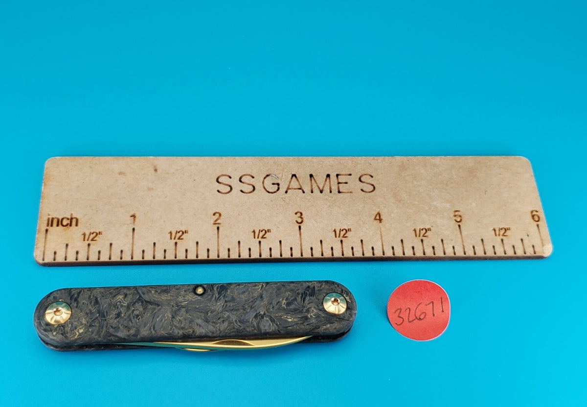 MASERIN SESSANTESIMO GOLDEN SWIRLED FAT CARBON TWO BLADE  POCKET KNIFE!