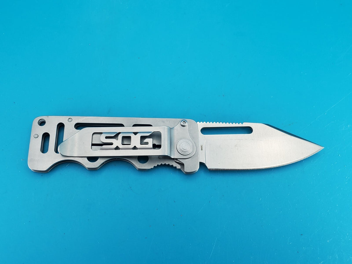 SOG Cash Card Frame Lock Knife Stainless Steel Money Clip!