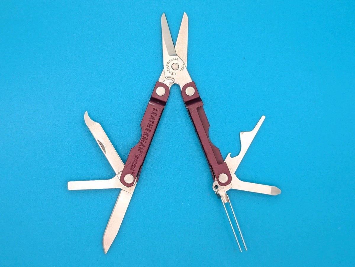 Leatherman Micra Multi-Tool, Knife, Scissors, Key Ring, Maroon!
