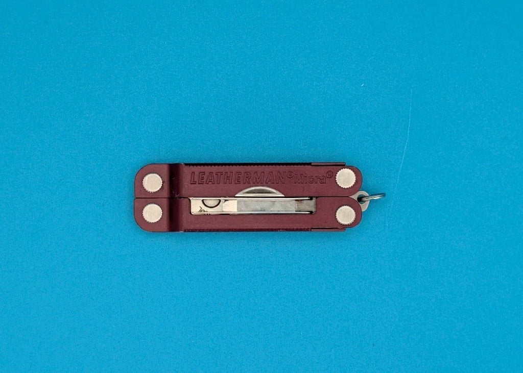 Leatherman Micra Multi-Tool, Knife, Scissors, Key Ring, Maroon Red!