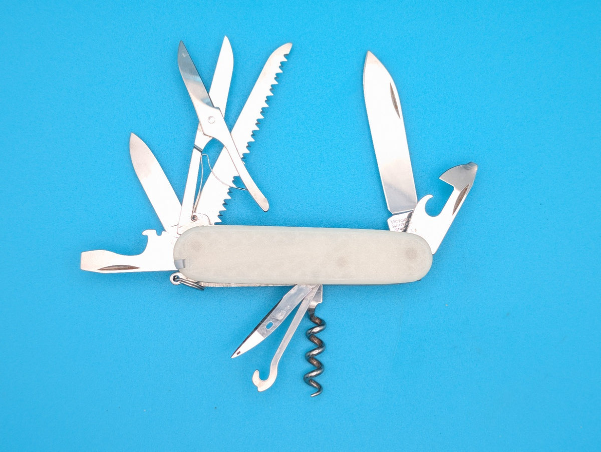 Custom Victorinox Huntsman Glacier Ice Glow in the Dark Swiss Army Knife! 91mm
